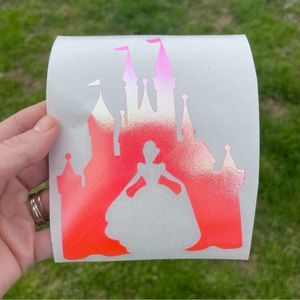 Pink Holographic Princess Decal